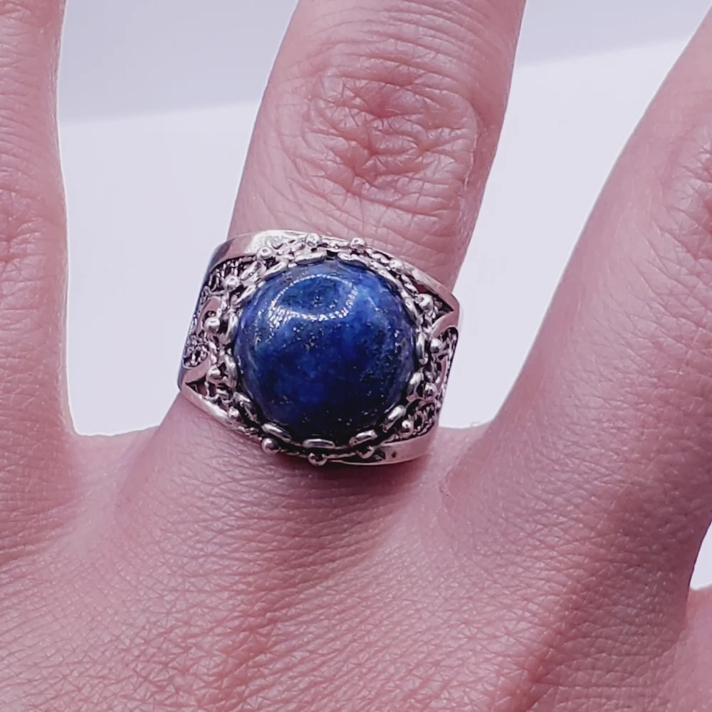 Blue Lapis Lazuli 925 Sterling Silver Ring